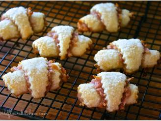 Raspberry Almond Crescent Cookies