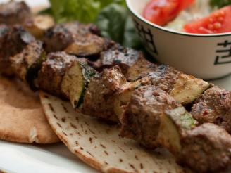 Spicy Lamb Shish Kebabs With Greek Pita Bread