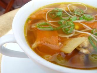 Hot and Sour Vegetable Rice Noodle Soup