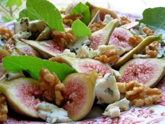 Fresh Figs With Stilton and Walnuts in a Honey Drizzle Dressing