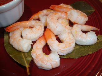 Poached Shrimp With Bay Leaves and Lemon