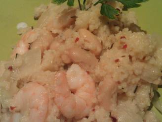 Lemony Shrimp With White Beans and Couscous