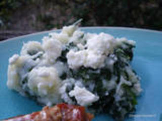 Spinach Mash With Garlic  and Fetta
