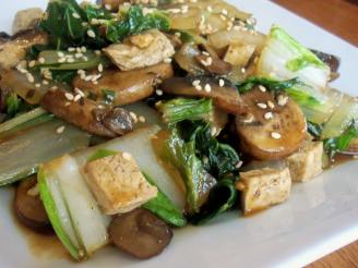 Stir-Fried Shitake Mushrooms With Tofu and Bok Choy
