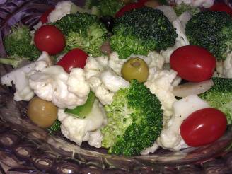 Italian Marinated Cauliflower and Broccoli Salad