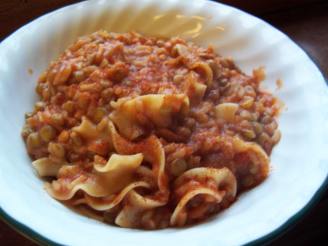 Koshari - Lentils and Rice With Tomato Sauce