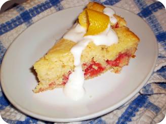 Lemon-Raspberry Cornmeal Cake