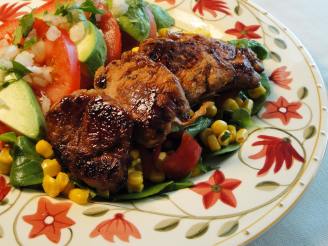 Healthified Marinated Pork With Summer Corn Salad