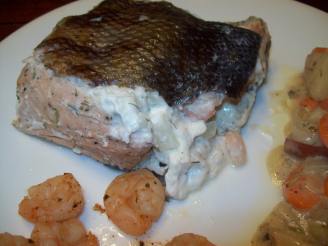 Salmon Fillet With Shrimp and Crab Stuffing