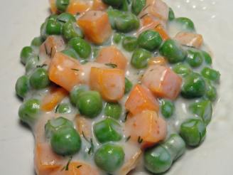 Comforting Creamed Peas and Carrots