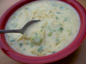 Cheesy Broccoli Noodle Soup