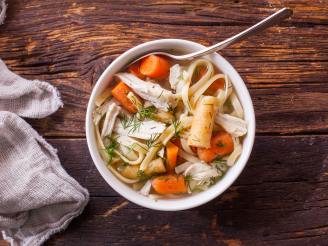 Chicken Noodle Soup With Carrots, Parsnips and Dill