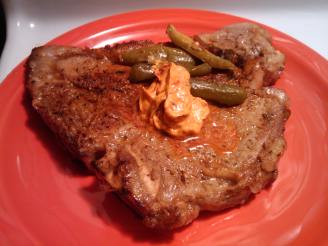 T-Bone Steaks with Garlic and Chili Butter