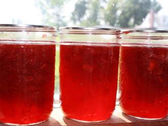 Strawberry Rhubarb Jam (Liquid Certo)