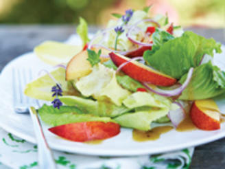 Nectarine Salad With Minted Chili Dressing