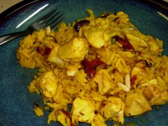 Chicken Paella With Pine Nuts & Cheese