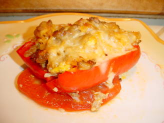 Lauren's Mexican Stuffed Red Bell Peppers