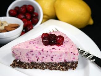 Raw Vegan Lemon Cranberry Cheesecake