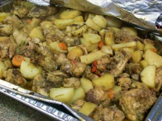Jamaican Brown Stew Potatoes and Chicken for a Crowd