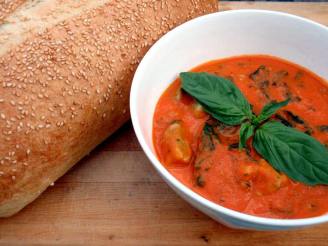 Roasted Red Pepper & Tomato Soup With Spinach Gnocchi