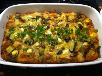 Potato Strata With Spinach, Sausage and Goat Cheese