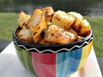 Chive and Garlic Croutons