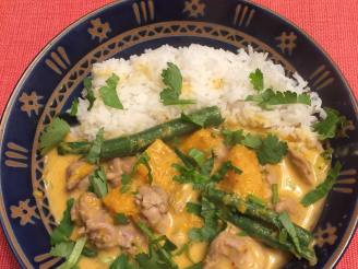 Red Thai Chicken Curry With Pumpkin and Beans