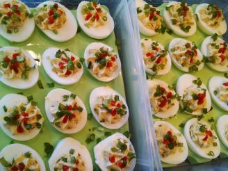 Dragon Eggs (Deviled Eggs With a Spicy Twist)