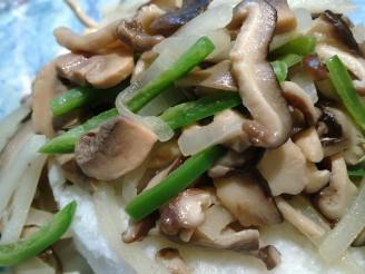 Buttered Wild Mushrooms With Onion and Hot Chilis