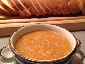 Yellow Split Pea Soup With Caramelized Onions