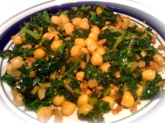 Sautéed Kale With Chickpeas and Pancetta