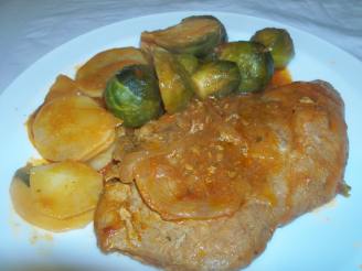 Brussel Sprout With Pork Chop in Tomato Sauce