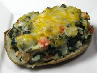 Stuffed Potatoes With Kale and Red Pepper