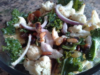 Kale and Roasted Cauliflower Salad With Tahini Vinaigrette