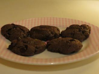 Almost Flourless Chocolate Chocolate Chip Peanut Butter Cookies