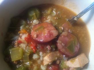 Lower Carb Andouille Sausage and Okra Gumbo