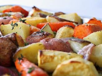 Roasted Root Vegetables With Truffle Oil & Thyme