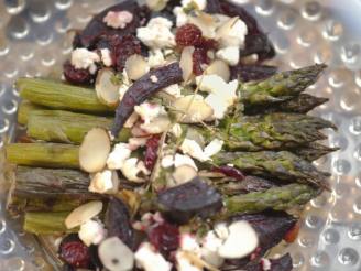 Roasted Fresh Asparagus, Beets, and Goat Cheese Medley