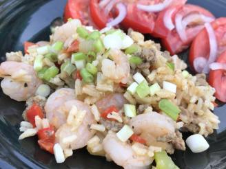 Skinny Dirty Brown Rice With Shrimp