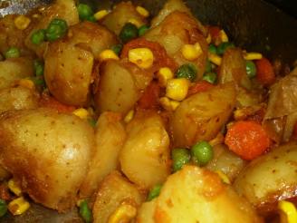 German Potatoes With Peas, Carrots, and Corn
