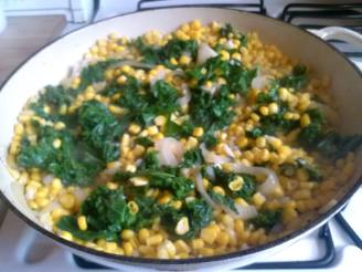 Braised Kale With Corn