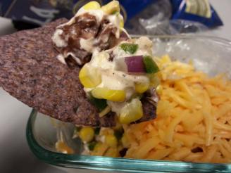 Green Chile and Corn Layered Dip