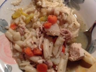 Chicken, Veggie, Noodle, and Dumpling Soup With Flavor