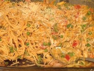 Shredded Chicken & Spaghetti Casserole