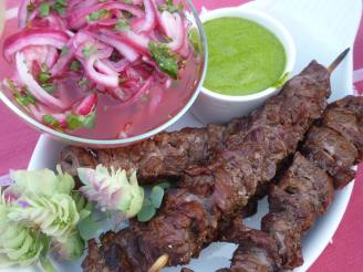 Beef Skewers With Cilantro Chimichurri