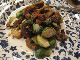 Sunrabbit's Potato Brussels-Sprouts Seitan Mushroom Stir-Fry