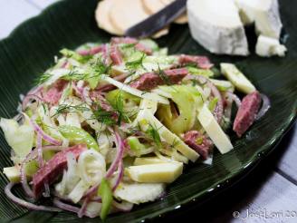 Fennel, Celery and Red Onion Salad With Salami and Cheese