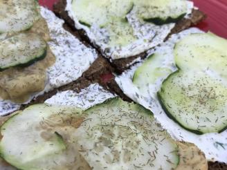 Open-Faced Sandwiches With Herbed Cream Cheese and Baby Cucumber