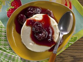 Almond Panna Cotta With Cherry Compote