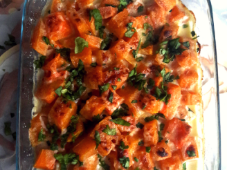 Baked Butternut Squash With Cheese and Heavy Cream
